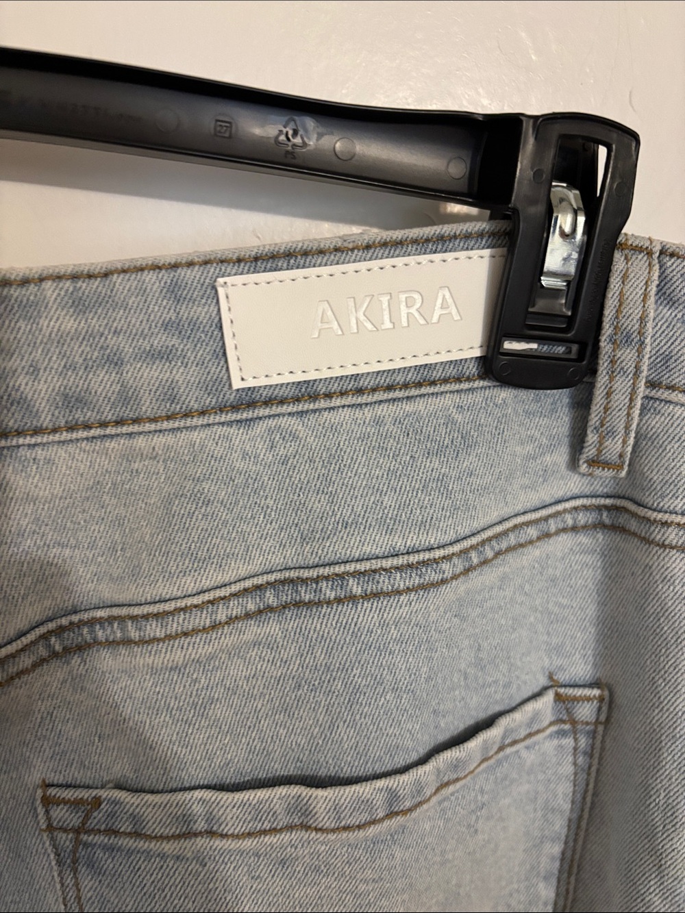 AKIRA Light Blue Straight-Leg Jeans with Side Button Trim - Picture 8 of 8